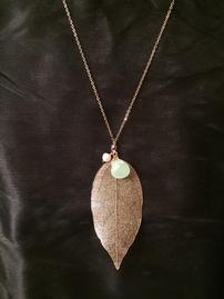 Gold Leaf Drop Necklace //269